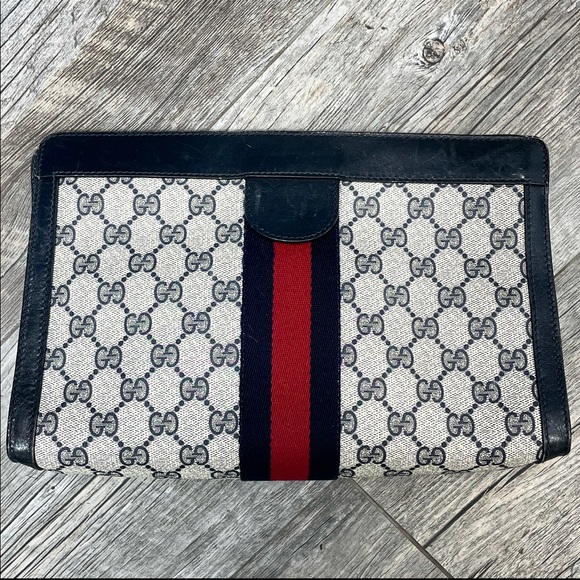 Gucci Handbags - Gucci Ophidia Sherry Line Supreme Navy Clutch